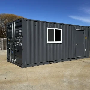 20 Ft  Slate Gray Shiplap 120v Shipping Container Office Minisplit